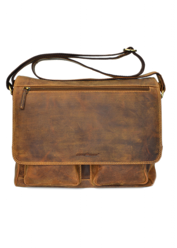 Vintage-Leder Business-Umhängetasche, braun